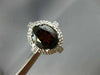 ESTATE 6.30CT DIAMOND & AAA GARNET 14K WHITE GOLD OVAL FILIGREE CLIP ON EARRINGS