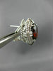 ESTATE 6.30CT DIAMOND & AAA GARNET 14K WHITE GOLD OVAL FILIGREE CLIP ON EARRINGS