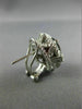 ESTATE 6.30CT DIAMOND & AAA GARNET 14K WHITE GOLD OVAL FILIGREE CLIP ON EARRINGS