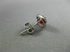 ESTATE 1.40CT DIAMOND & AAA RUBY 14K WHITE GOLD 3D ROUND HALO CLASSIC EARRINGS