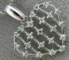 ESTATE .18CT DIAMOND 14KT WHITE GOLD 3D OPEN HEART CLUSTER FLOATING LOVE PENDANT