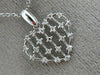 ESTATE .18CT DIAMOND 14KT WHITE GOLD 3D OPEN HEART CLUSTER FLOATING LOVE PENDANT