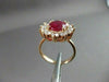 ANTIQUE LARGE 5.56CT DIAMOND & AAA RUBY 14K ROSE GOLD CLUSTER OVAL COCKTAIL RING
