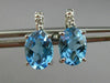 ESTATE 2.72CT DIAMOND & AAA EXTRA FACET BLUE TOPAZ 14KT WHITE GOLD STUD EARRINGS