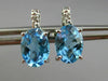 ESTATE 2.72CT DIAMOND & AAA EXTRA FACET BLUE TOPAZ 14KT WHITE GOLD STUD EARRINGS