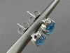 ESTATE 2.72CT DIAMOND & AAA EXTRA FACET BLUE TOPAZ 14KT WHITE GOLD STUD EARRINGS