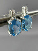 ESTATE 2.72CT DIAMOND & AAA EXTRA FACET BLUE TOPAZ 14KT WHITE GOLD STUD EARRINGS