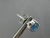 ESTATE 2.72CT DIAMOND & AAA EXTRA FACET BLUE TOPAZ 14KT WHITE GOLD STUD EARRINGS