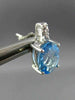 ESTATE 2.72CT DIAMOND & AAA EXTRA FACET BLUE TOPAZ 14KT WHITE GOLD STUD EARRINGS