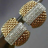 ESTATE WIDE .70CT DIAMOND 18KT WHITE & ROSE GOLD MULTI ROW MESH CLIP ON EARRINGS
