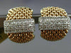 ESTATE WIDE .70CT DIAMOND 18KT WHITE & ROSE GOLD MULTI ROW MESH CLIP ON EARRINGS