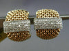ESTATE WIDE .70CT DIAMOND 18KT WHITE & ROSE GOLD MULTI ROW MESH CLIP ON EARRINGS
