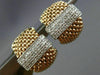 ESTATE WIDE .70CT DIAMOND 18KT WHITE & ROSE GOLD MULTI ROW MESH CLIP ON EARRINGS
