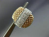 ESTATE WIDE .70CT DIAMOND 18KT WHITE & ROSE GOLD MULTI ROW MESH CLIP ON EARRINGS