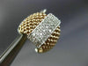 ESTATE WIDE .70CT DIAMOND 18KT WHITE & ROSE GOLD MULTI ROW MESH CLIP ON EARRINGS