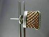 ESTATE WIDE .70CT DIAMOND 18KT WHITE & ROSE GOLD MULTI ROW MESH CLIP ON EARRINGS