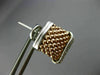 ESTATE WIDE .70CT DIAMOND 18KT WHITE & ROSE GOLD MULTI ROW MESH CLIP ON EARRINGS