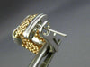 ESTATE WIDE .70CT DIAMOND 18KT WHITE & ROSE GOLD MULTI ROW MESH CLIP ON EARRINGS
