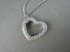 ANTIQUE LARGE MICRO PAVE 14KT WHITE GOLD DIAMOND HEART PENDANT ONE OF A KIND !!!