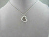 ANTIQUE LARGE MICRO PAVE 14KT WHITE GOLD DIAMOND HEART PENDANT ONE OF A KIND !!!