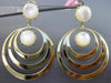 ESTATE EXTRA LARGE AAA MOON STONE 14KT YELLOW GOLD MULTI CIRCLE CLIP ON EARRINGS
