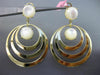 ESTATE EXTRA LARGE AAA MOON STONE 14KT YELLOW GOLD MULTI CIRCLE CLIP ON EARRINGS