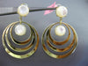 ESTATE EXTRA LARGE AAA MOON STONE 14KT YELLOW GOLD MULTI CIRCLE CLIP ON EARRINGS