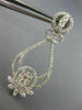 ESTATE LARGE 2.02CT DIAMOND 14K WHITE GOLD OPEN FILIGREE FLOWER HANGING EARRINGS