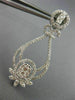 ESTATE LARGE 2.02CT DIAMOND 14K WHITE GOLD OPEN FILIGREE FLOWER HANGING EARRINGS