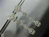 ESTATE LARGE 2.57CT ROUND & BAGUETTE DIAMOND 14K WHITE GOLD LEAF SQUARE EARRINGS