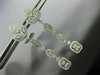 ESTATE LARGE 2.57CT ROUND & BAGUETTE DIAMOND 14K WHITE GOLD LEAF SQUARE EARRINGS