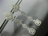ESTATE LARGE 2.57CT ROUND & BAGUETTE DIAMOND 14K WHITE GOLD LEAF SQUARE EARRINGS