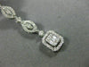 ESTATE LARGE 2.57CT ROUND & BAGUETTE DIAMOND 14K WHITE GOLD LEAF SQUARE EARRINGS