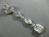 ESTATE LARGE 2.57CT ROUND & BAGUETTE DIAMOND 14K WHITE GOLD LEAF SQUARE EARRINGS