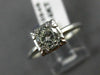 ANTIQUE .75CT OLD MINE DIAMOND 14K WHITE GOLD 3D FISHTAIL ENGAGEMENT RING #3546