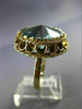 ANTIQUE LARGE 15CT AAA GREEN TOPAZ 14KT YELLOW GOLD 3D OPEN FILIGREE RING #25395