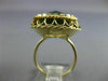 ANTIQUE LARGE 15CT AAA GREEN TOPAZ 14KT YELLOW GOLD 3D OPEN FILIGREE RING #25395