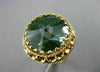 ANTIQUE LARGE 15CT AAA GREEN TOPAZ 14KT YELLOW GOLD 3D OPEN FILIGREE RING #25395