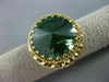 ANTIQUE LARGE 15CT AAA GREEN TOPAZ 14KT YELLOW GOLD 3D OPEN FILIGREE RING #25395