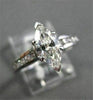 ESTATE WIDE 1.12CT DIAMOND MARQUISE & ROUND 14K WHITE GOLD ENGAGEMENT RING 22138