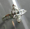ESTATE WIDE 1.12CT DIAMOND MARQUISE & ROUND 14K WHITE GOLD ENGAGEMENT RING 22138