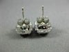 ESTATE 1.88CT DIAMOND & GARNET 14KT WHITE GOLD CLASSIC SQUARE HALO STUD EARRINGS