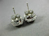 ESTATE 1.88CT DIAMOND & GARNET 14KT WHITE GOLD CLASSIC SQUARE HALO STUD EARRINGS
