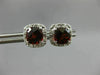 ESTATE 1.88CT DIAMOND & GARNET 14KT WHITE GOLD CLASSIC SQUARE HALO STUD EARRINGS