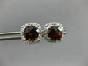 ESTATE 1.88CT DIAMOND & GARNET 14KT WHITE GOLD CLASSIC SQUARE HALO STUD EARRINGS