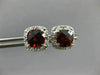 ESTATE 1.88CT DIAMOND & GARNET 14KT WHITE GOLD CLASSIC SQUARE HALO STUD EARRINGS