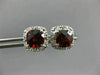 ESTATE 1.88CT DIAMOND & GARNET 14KT WHITE GOLD CLASSIC SQUARE HALO STUD EARRINGS