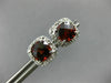 ESTATE 1.88CT DIAMOND & GARNET 14KT WHITE GOLD CLASSIC SQUARE HALO STUD EARRINGS
