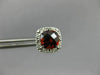 ESTATE 1.88CT DIAMOND & GARNET 14KT WHITE GOLD CLASSIC SQUARE HALO STUD EARRINGS
