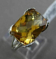ANTIQUE 4.79CTW DIAMOND & EXTRA FACET CITRINE 14KT WHITE GOLD 3D BUTTERFLY RING